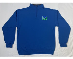 Hartford Whalers Carolina Hurricanes 1/4 Zip Sweatshirt XL Blue Shirt Jersey New - Picture 1 of 1
