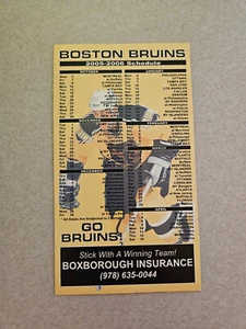 RS20 Boston Bruins 2005/06 NHL Hockey Magnet Schedule - Boxborough Insurance - Picture 1 of 1
