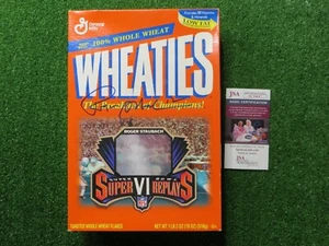 ROGER STAUBACH DALLAS COWBOYS WHEATIES SIGNED Super Bowl VI CEREAL BOX JSA - Picture 1 of 10