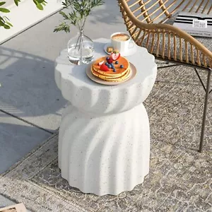 Outdoor Side Table 14" Outdoor Accent End Table Patio Side Coffee Tables Stool - Picture 1 of 12