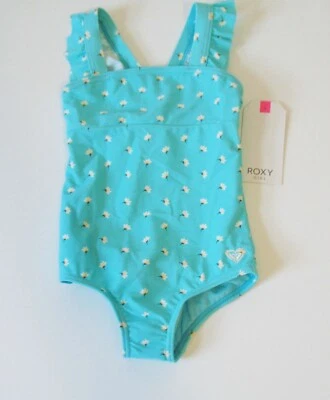 Traje de baño de una pieza Roxy para niñas bebé Saguaro azul radiencia natación flor torcida talla 3 Foto 1 de 2