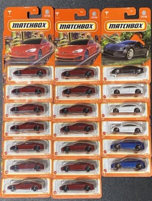 Matchbox Tesla *Lot of 20* Model 3 Model Y Model S & Roadster - Image 1 of 4
