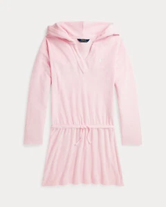 Polo Ralph Lauren Big Girls Hooded Terry Cover-up Swimsuit - Hint of Pink Size L - Picture 1 of 1
