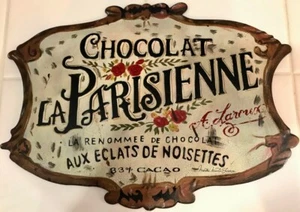 FRENCH CHOCOLAT LA PARISIENNE METAL SIGN Chocolate Kitchen Sign - Bild 1 von 5