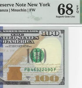 2017A $100 NEW YORK FRN. PMG SUPERB GEM Uncirculated 68 EPQ Banknote. - Picture 1 of 3