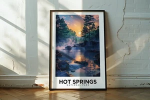 Hot Springs National Park - Travel Poster, Home Decor, Arkansas Destinations - Picture 1 of 14