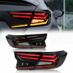 LED Tail Lights For 2018 2019 2020 Honda Accord 4PCS Smoked Dynamic Assembly - Picture 1 of 11