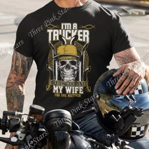 Funny Trucker T-shirt, Humor Shirt Gift for Truck Driver on Father's Day, Christ - Picture 1 of 6
