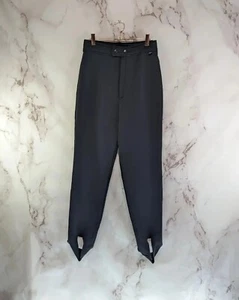 Vintage Obermeyer Pants Womens 27 4 X 29 Black Stirrup Ski Snow Wool Blend 80s - Picture 1 of 11
