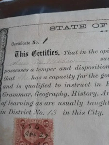 Augusta Me. Sello 5c Guerra Civil 1866 estado de Maine Anne M Webber - Imagen 1 de 6