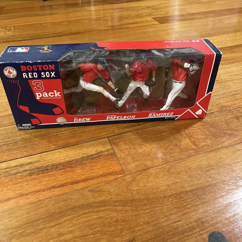 2008 McFarlane MLB Boston Red Sox 3-Pack Drew Papelbon Ramirez Red Jersey Cover