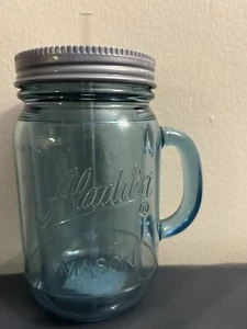 Aladdin Classic Clearblue Insulated Mason Jar Tumblers Mug With Lid 20oz  - Picture 1 of 12