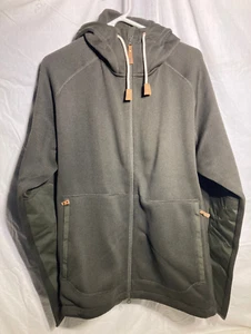 Fjallraven Ovik Polyester Cotton Fleece Full Zip Hoodie Mens Dark Green XXL - Picture 1 of 17