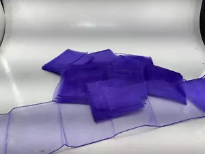 10x Purple Chair Sashes Bows Sheer Ties Wedding Banquet Party Decor 104" x 6.5" - Picture 1 of 6