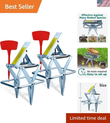 Paquete de 2 trampas para topos respetuosas con el medio ambiente - Trampa de tijera duradera para jardines Foto 1 de 4