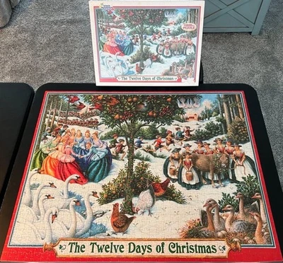 *RARE (2002) White Mountain Puzzle “The Twelve Days Of Christmas” 1000pc *COMPLE - Image 1 of 4