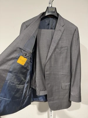 Hickey Freeman Suit 44L W38 Grey Stripe Beacon USA Made CURRENT - Image 1 of 4