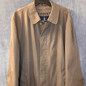 London Fog Herren Large hellbraun klassischer Trenchcoat durchgehender Reißverschluss Knopfleiste - Bild 1 von 19
