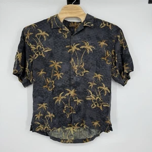 Camisa Tommy Bahama Para Hombres Manga Corta 100% Seda Azul Hawaiano Botón XL Palmera - Imagen 1 de 7