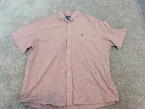 Ralph Lauren Shirt Monroe Mens 2XL Red Gingham Check Button Down Short Sleeve - Picture 1 of 10