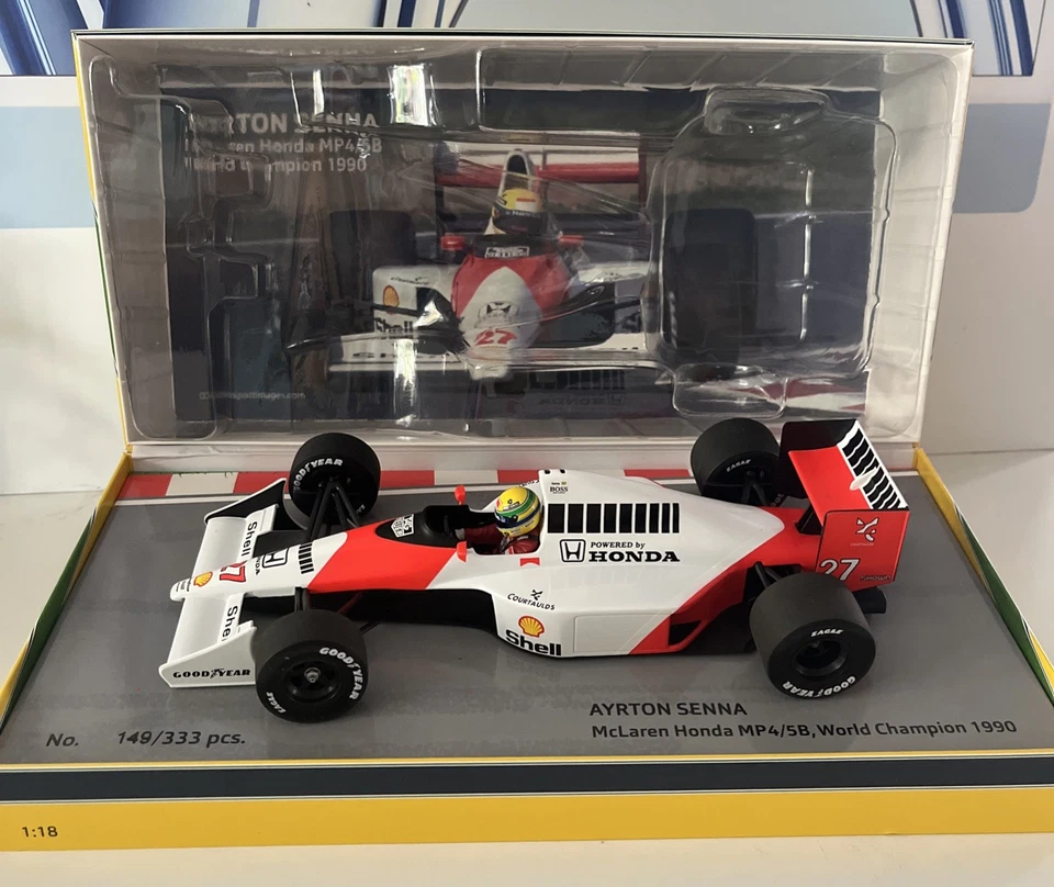 Minichamps McLaren Honda  MP4/5B Ayrton Senna World Champion  1990  1:18 149/333 - Image 1 of 4