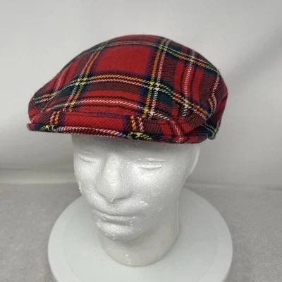 De colección KANGOL Marlborough Drivers Gorra Sombrero Para Hombre L Tartán Rojo Cuadros Newsboy Reino Unido Foto 1 de 4