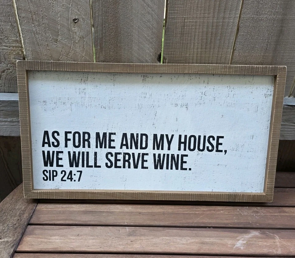 As For Me And My House We Will Serve Wine Wall Art Sign Primitives By Kathy - Image 1 of 4