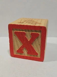 Buchstabe x Holz Alphabet Block Ersatz Handwerk 1,5" Vintage - Bild 1 von 6