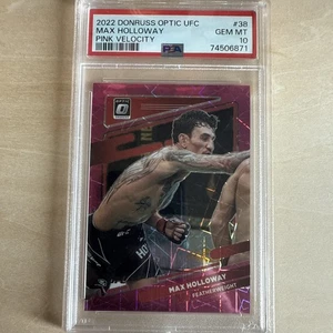 Panini Donruss Optic UFC Max Holloway #38 Pink Velocity 2022 PSA 10/79 (POP 5) - Imagen 1 de 2