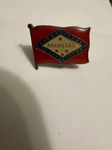 Hat Cap Lapel Pin State Flag Arkansas Used - Picture 1 of 5
