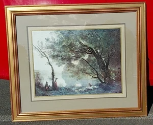 De colección - Jean Baptiste Camille Corot - Impresión firmada - Marco dorado - 36"x 31" - Imagen 1 de 10