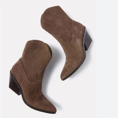 Dolce Vita Valory Western Bootie Boots Dark Chocolate Brown Suede Leather sz 8 - Image 1 of 4