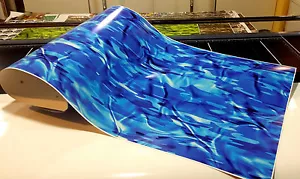 CAMOUFLAGE VINYL DECAL 52" x 16" TRUCK CAMO TREE PRINT DUCK CAMO BLUE - Picture 1 of 5