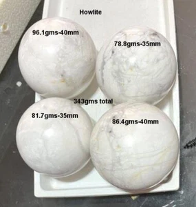SPHERES,HOWLITE, 343gms, ##4 SPHERES##, *NATURAL*, GREAT PRICE, *USA SELLER* - Picture 1 of 3