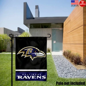 Baltimore Ravens GardenYard Banner Flag 12 x 18 Window Outdoor 2 Sided New Raven - Picture 1 of 8