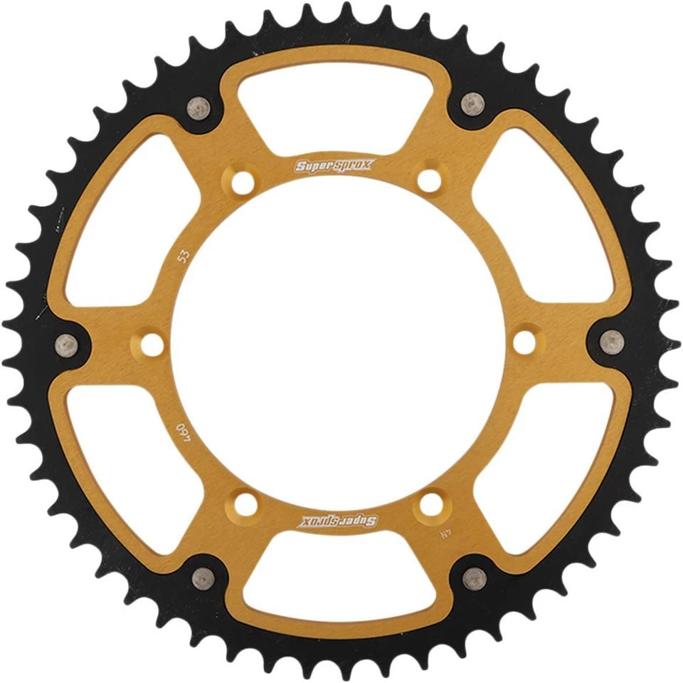 Open Box Supersprox Stealth Rear Sprocket Gold 53T for 2006-2022 Kawasaki KX450F - Image 1 of 1