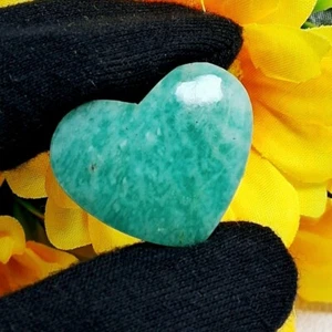 Beautiful Green Amazonite Cabochon Heart Shape Loose Gemstone Jewelry For Making - Picture 1 of 7