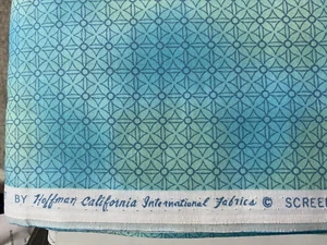 Hoffman 100% Cotton Fabric aqua ocean Beach blue geometric choice of size - Picture 1 of 4