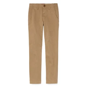 Arizona Boys Straight Flat Front Khaki Chino Adjustable Waist Stretch Pants  - Picture 1 of 2