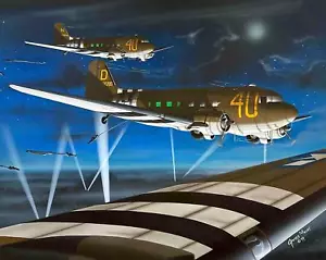 Luftfahrtillustration von Moody - Airborne D Day Invasion mit C-47s & Fallschirmjägern - Bild 1 von 5