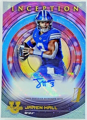 Jaren Hall Rookie Auto 2022-23 Bowman U Inception Prospect #BIA-JHL BYU - Image 1 of 3