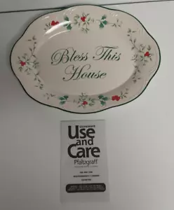 Pfaltzgraff Winterberry "Bless This House" Oval Serving Plate w/ Box - Picture 1 of 4