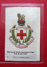 G PHILLIPS ANTIQUE 1915 REGIMENTAL COLOURS  & CRESTS SILK N. LANCASHIRE REGIMENT
