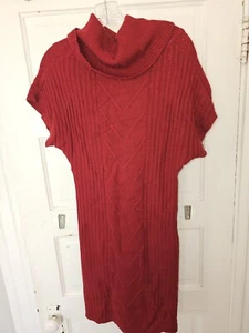 Women's Red Winter Dress With Turtleneck New York & Company Size M - Picture 1 of 4