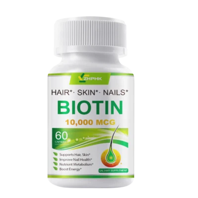 Biotina vegana 10.000 mcg con calcio - Max Strength Biotina Vitamina B7 Foto 1 de 4