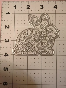 Universal Thin Cut Metal Die Tool Easter Bunny Filigree Flower Forget Me Not - Picture 1 of 2