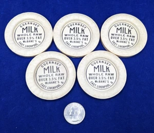 Milk Bottle Cap McBane's Dairy East Liverpool Ohio Lot of 5 Guernsey Raw Milk  - Picture 1 of 6