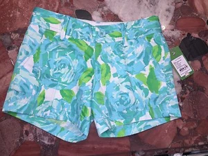 NUEVOS CON ETIQUETAS PANTALONES CORTOS LILLY PULITZER CALLAHAN PRIMERA IMPRESIÓN AZUL Rosa Floral MUJER 000 - Imagen 1 de 4