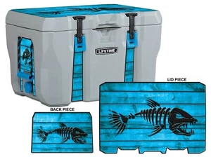 Vinyl Cooler Wrap fits Lifetime 28, 55, 77 | Decal Skin L+I - Bonefish Blue - Picture 1 of 8