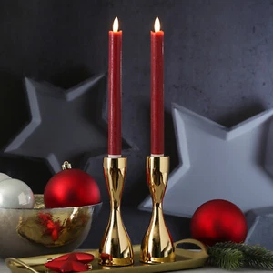 Stabkerzenhalter Kerzenständer Tafelkerzenhalter Kerzenhalter gold 18cm 2er Set - Bild 1 von 6